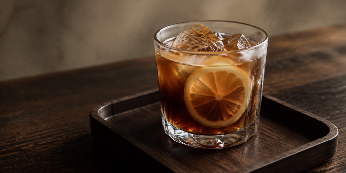 レモンと氷の入った自家製コーヒーレモネード